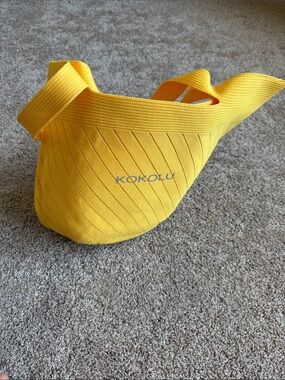Yellow Knit Shoulder Bag